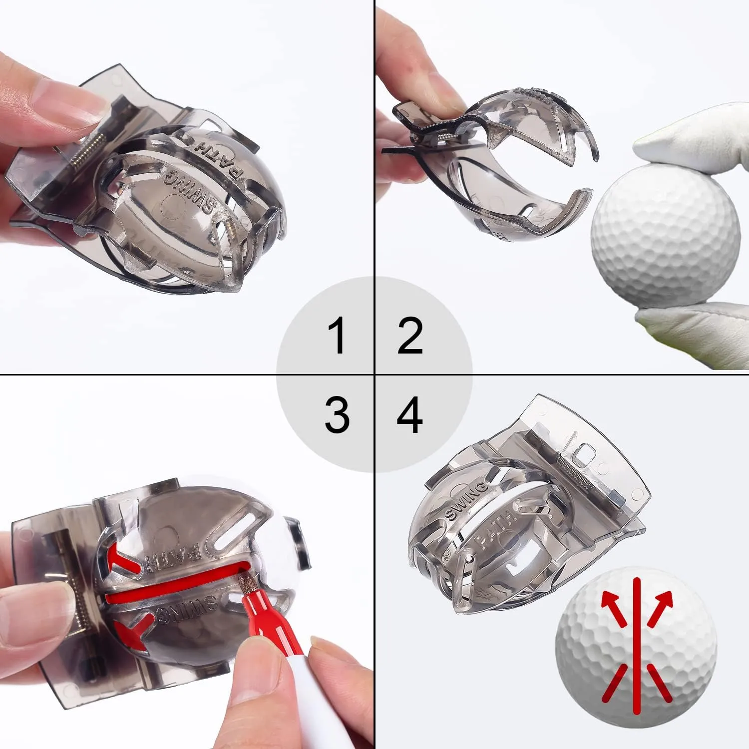 1 Pack 360 Triple Line Golf Ball MarkerGolf Ball Line Marker ToolGolf Ball Marker StencilAlignment Ball MarkerGolf Accessories
