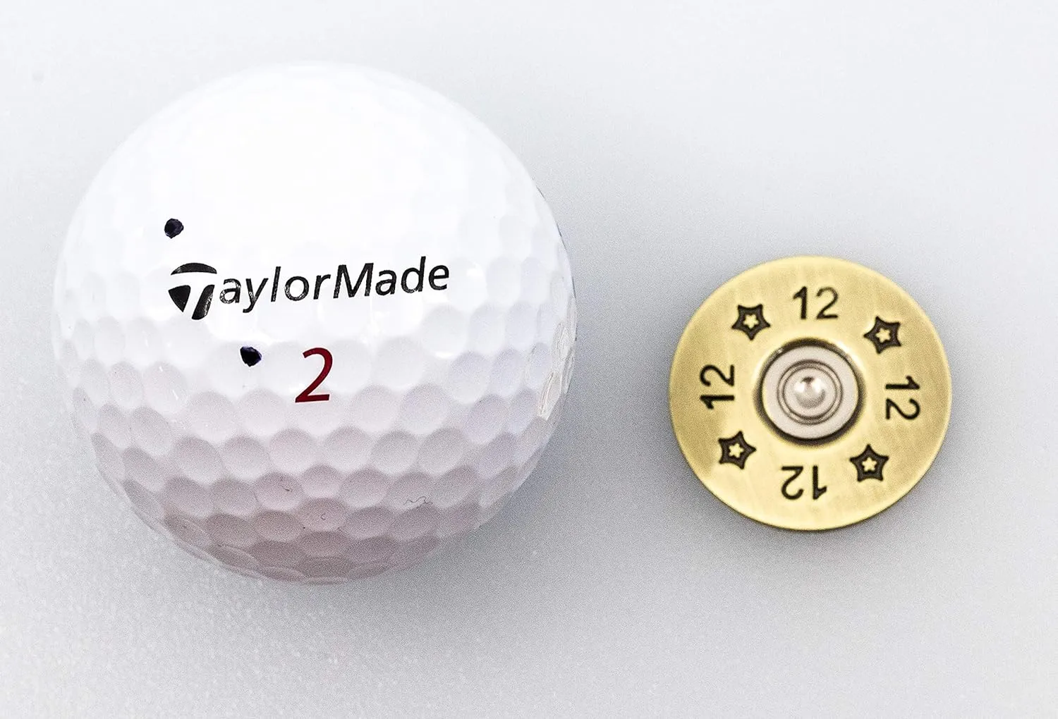 12 Gauge Unique Magnetic Metal Golf Ball Marker Accessory with Hat Clip for Men and Women Shotgun