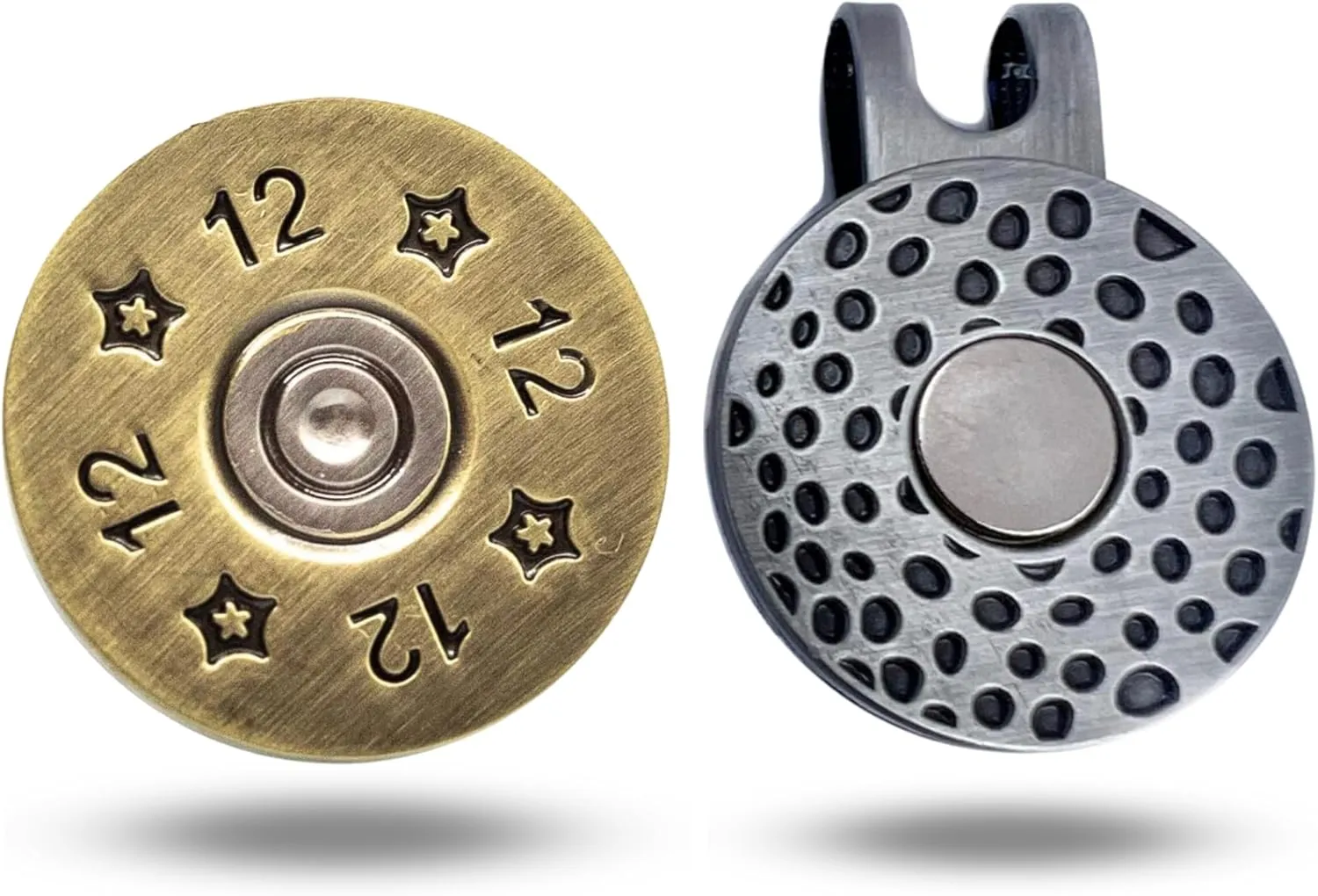 12 Gauge Unique Magnetic Metal Golf Ball Marker Accessory with Hat Clip for Men and Women Shotgun