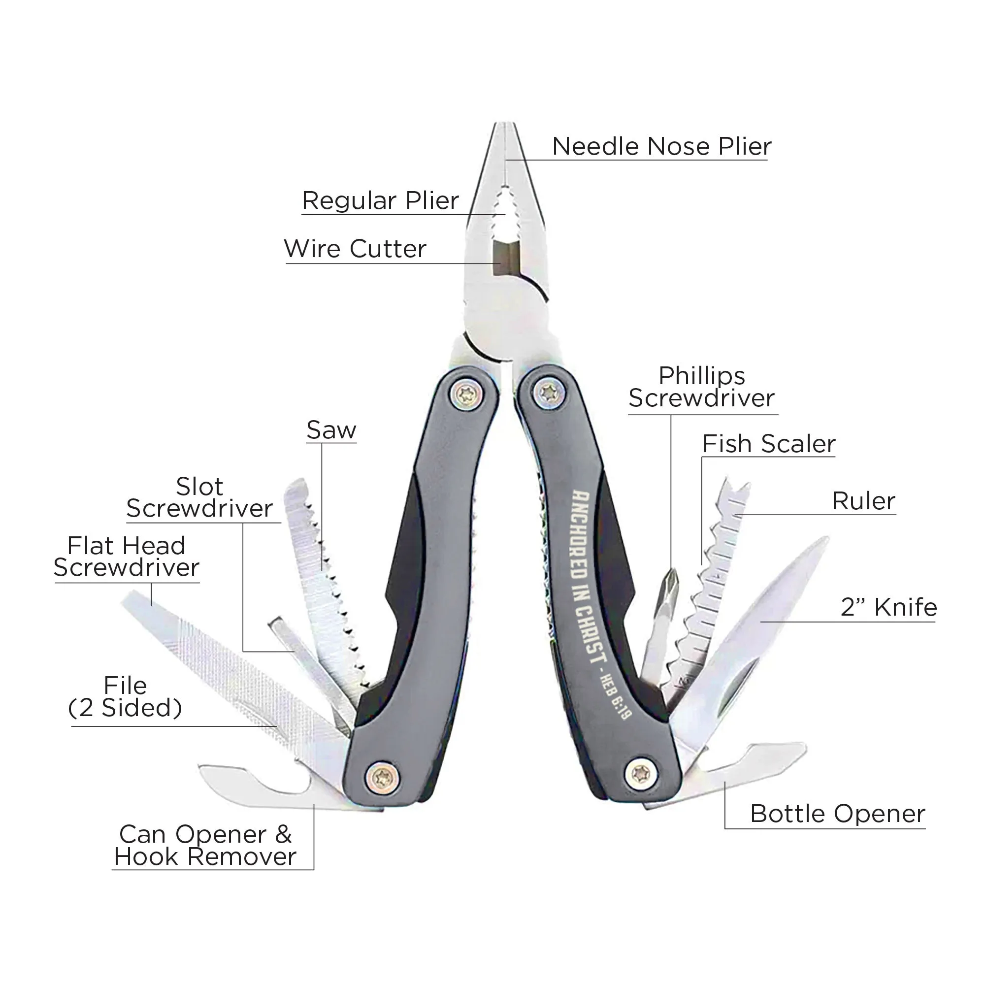 14-in-1 Scripture Multi-Tools - Anchored in Christ: Heb. 6:19