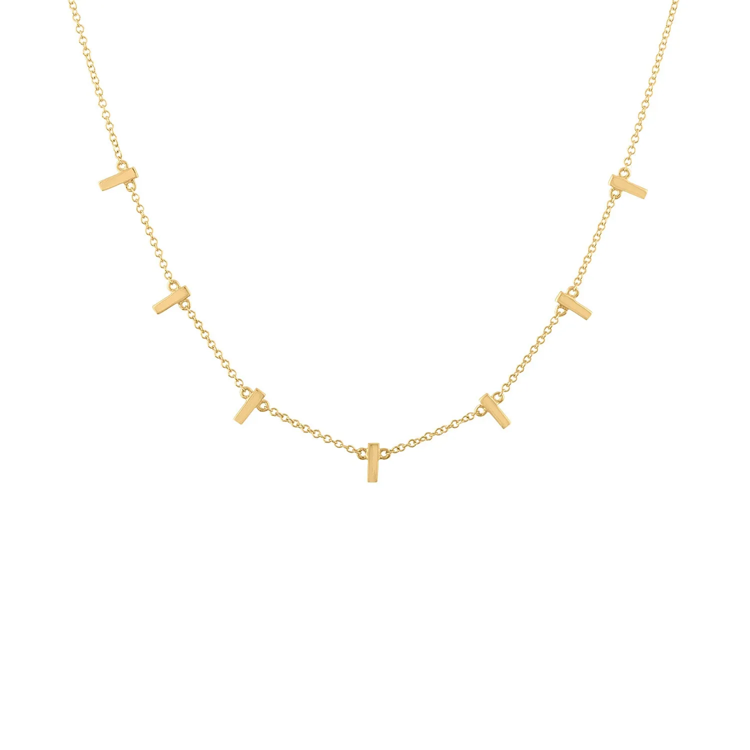 14KT GOLD 7 MINI BAR NECKLACE