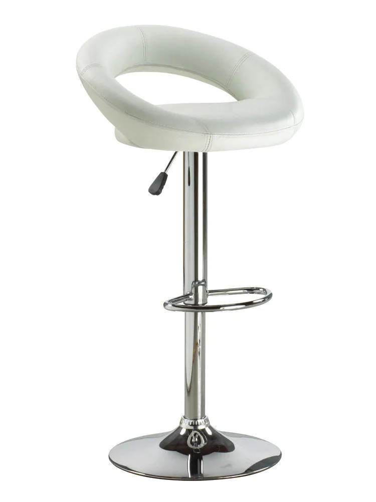2 Adjustable White Leather Bar Stools- Model #138W