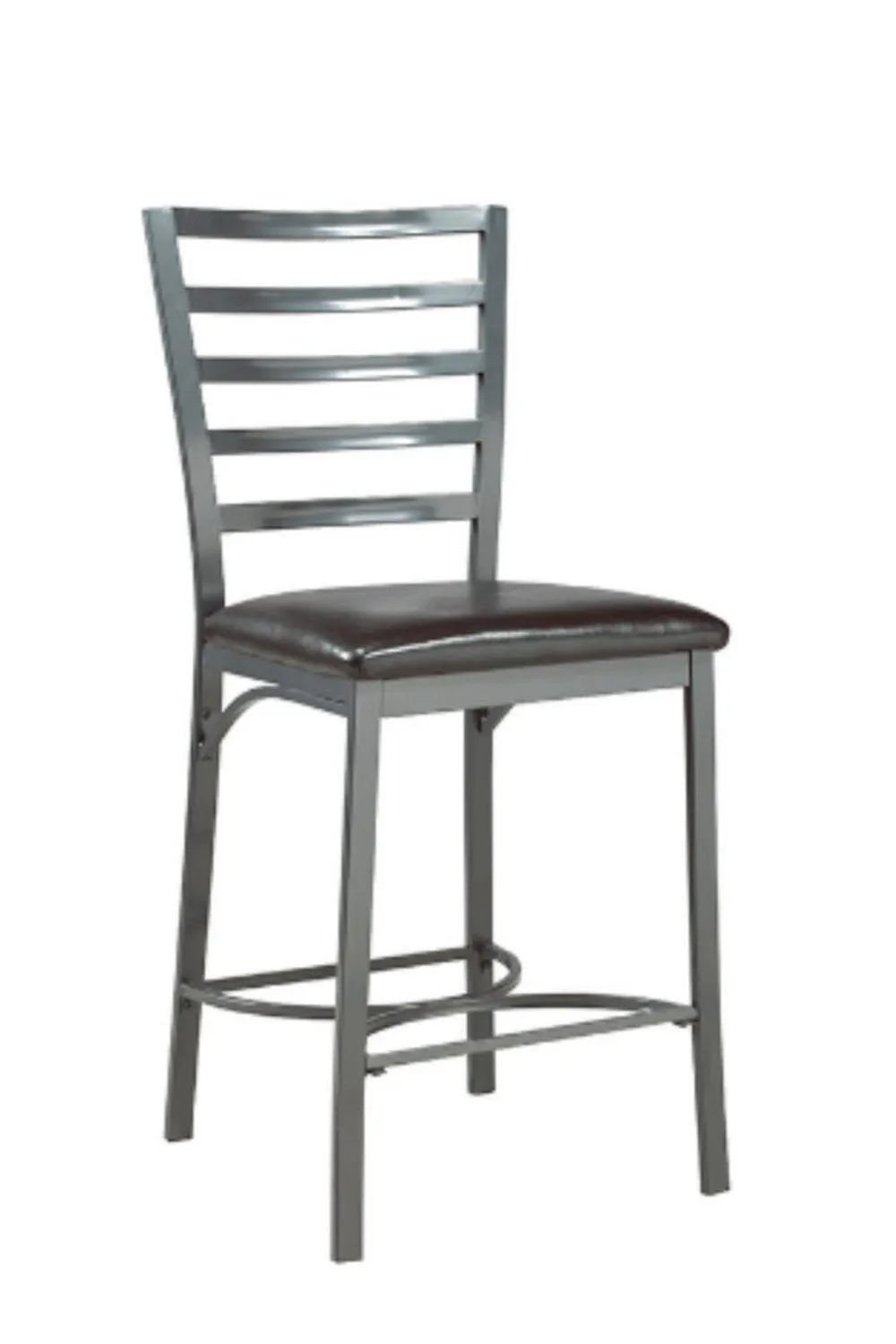 2 Black Leather Bar Stools- Model #1004
