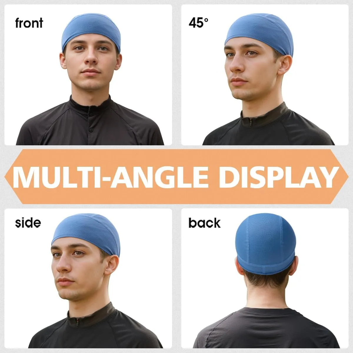 2 Pieces Skull Cap for Men Women Helmet Liner Cooling Hat Beanie Breathable Running Cycling Hat