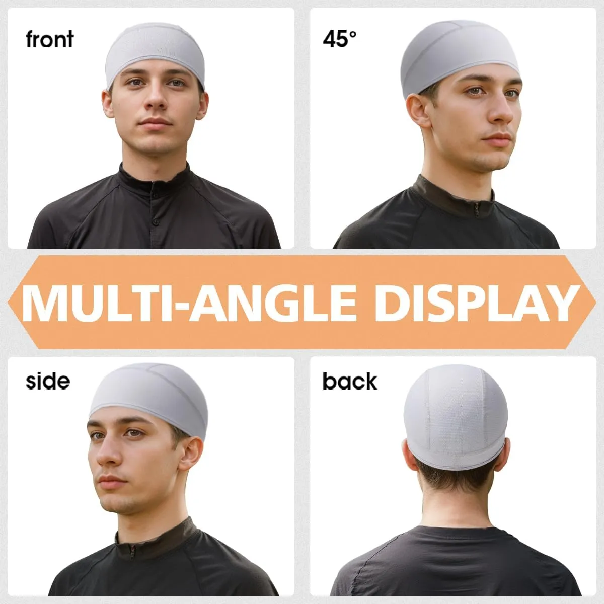 2 Pieces Skull Cap for Men Women Helmet Liner Cooling Hat Beanie Breathable Running Cycling Hat