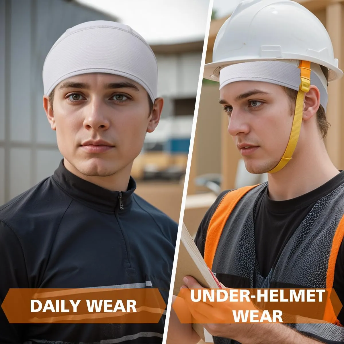 2 Pieces Skull Cap for Men Women Helmet Liner Cooling Hat Beanie Breathable Running Cycling Hat