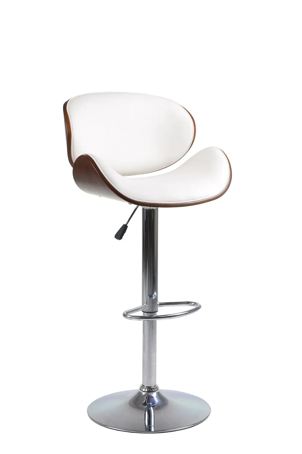 2 White Leather Bar Stool With Wood Backing- Model #7511
