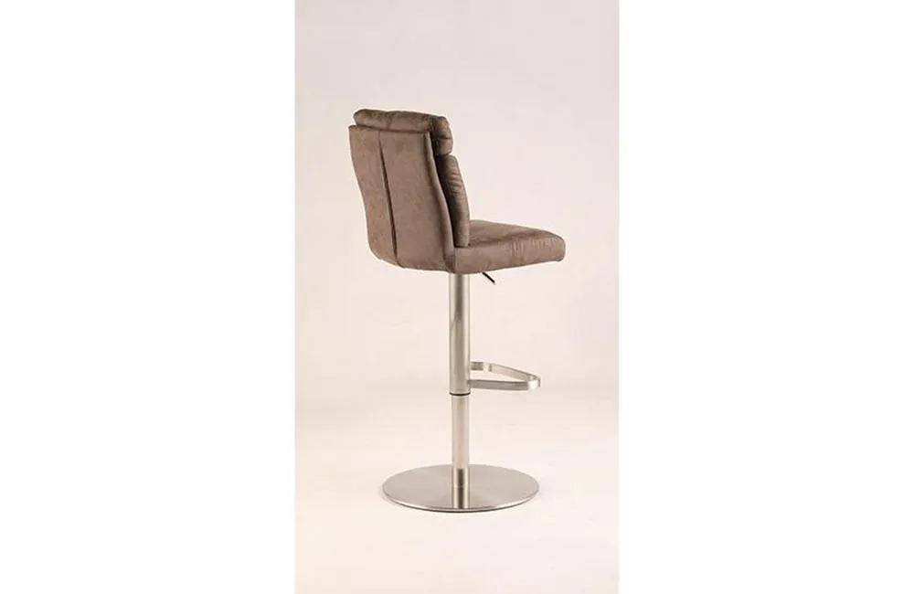 Arianna Roll back Plush Seating Adjustable Height Stool Brown
