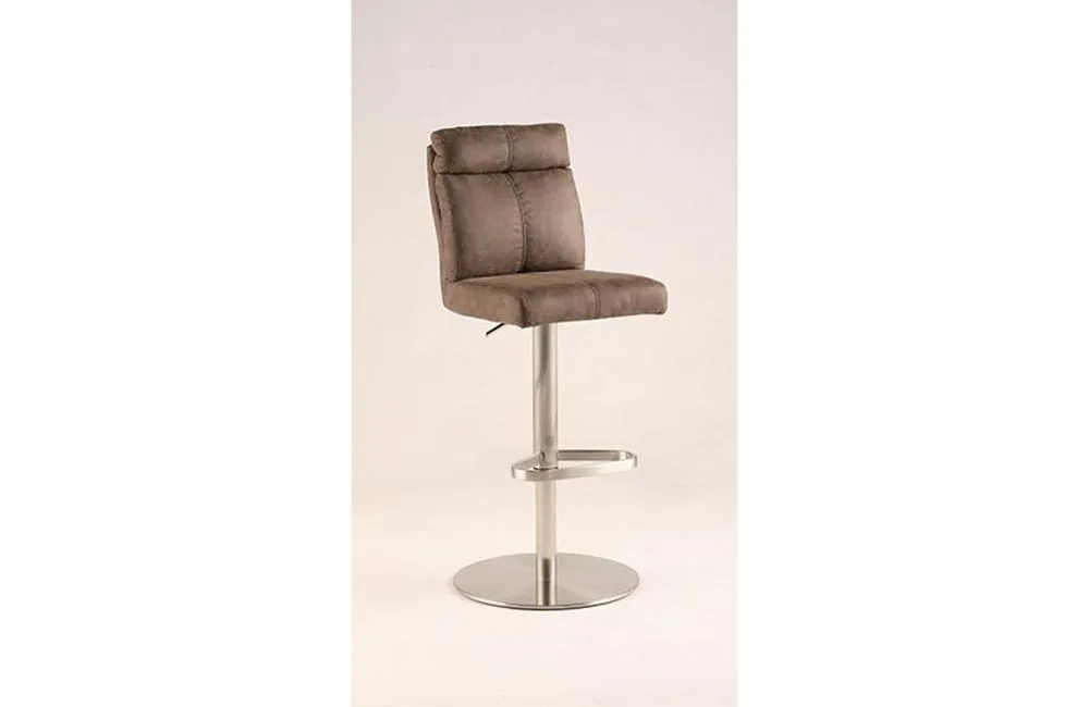 Arianna Roll back Plush Seating Adjustable Height Stool Brown