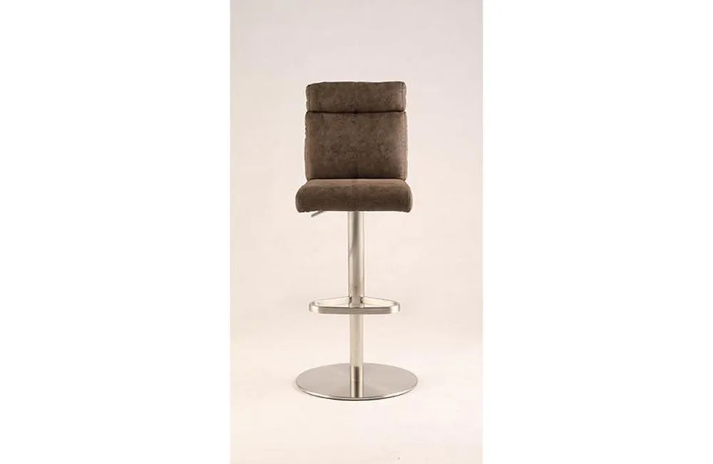 Arianna Roll back Plush Seating Adjustable Height Stool Brown