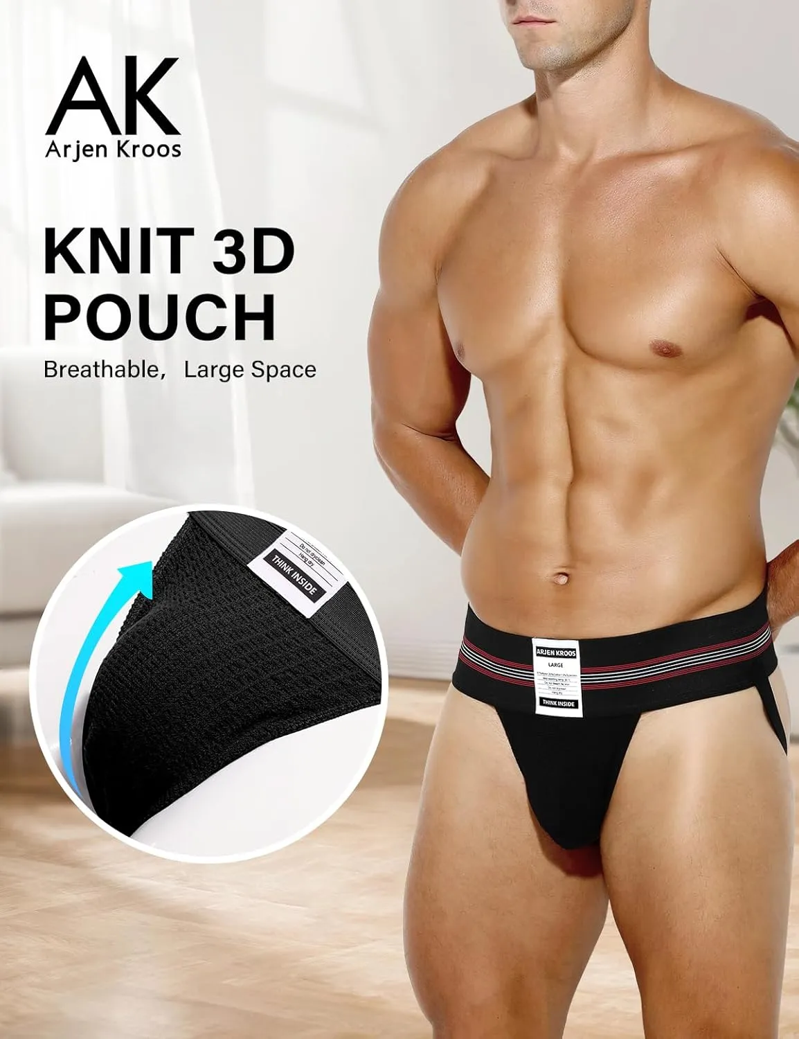 Arjen Kroos Men's Athletic Supporter Workout Running Jockstrap Underwear With Wide Band