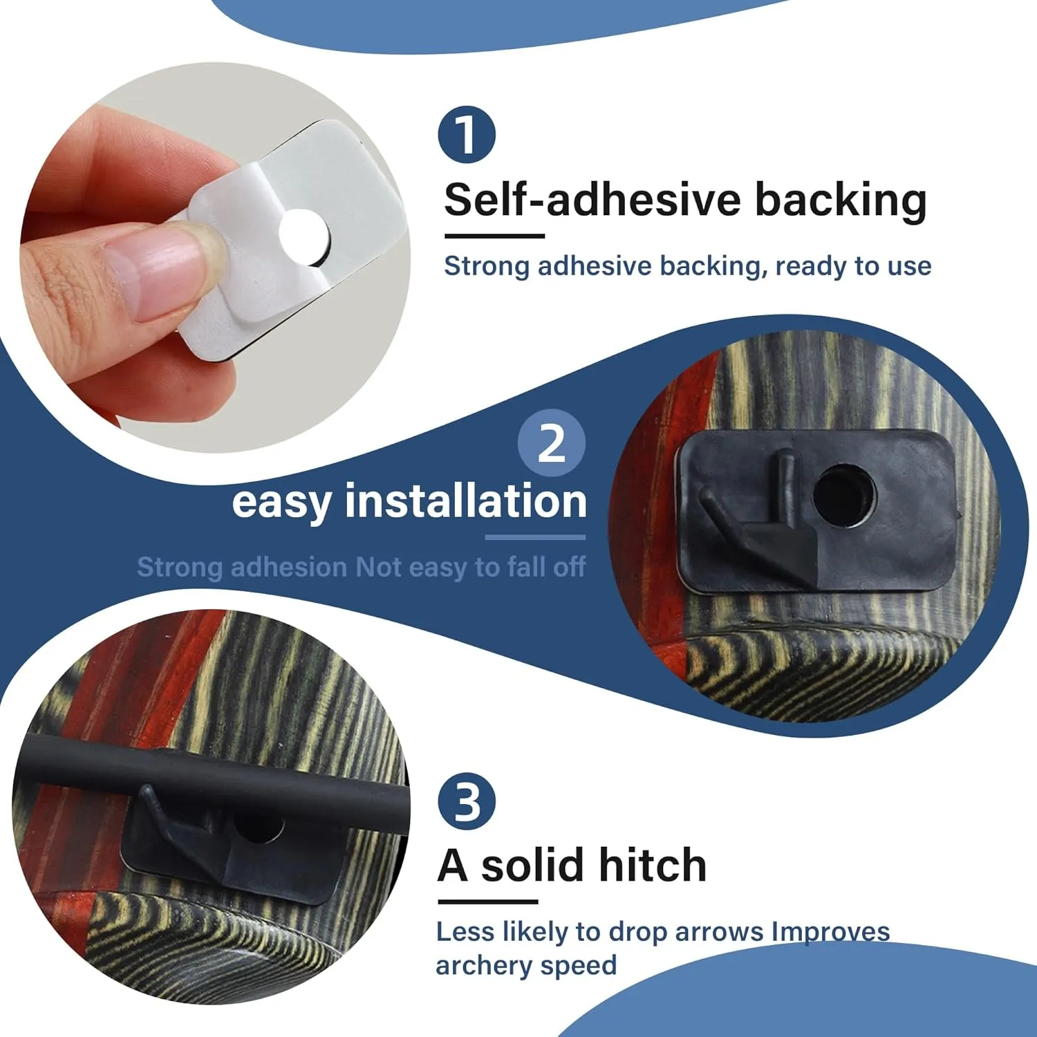 Arrow Rest for Recurve Bow Archery Table Archery Museum Shooting Outdoor Training Arrow Seat with Adhesive Backing Reverse Bow Archery