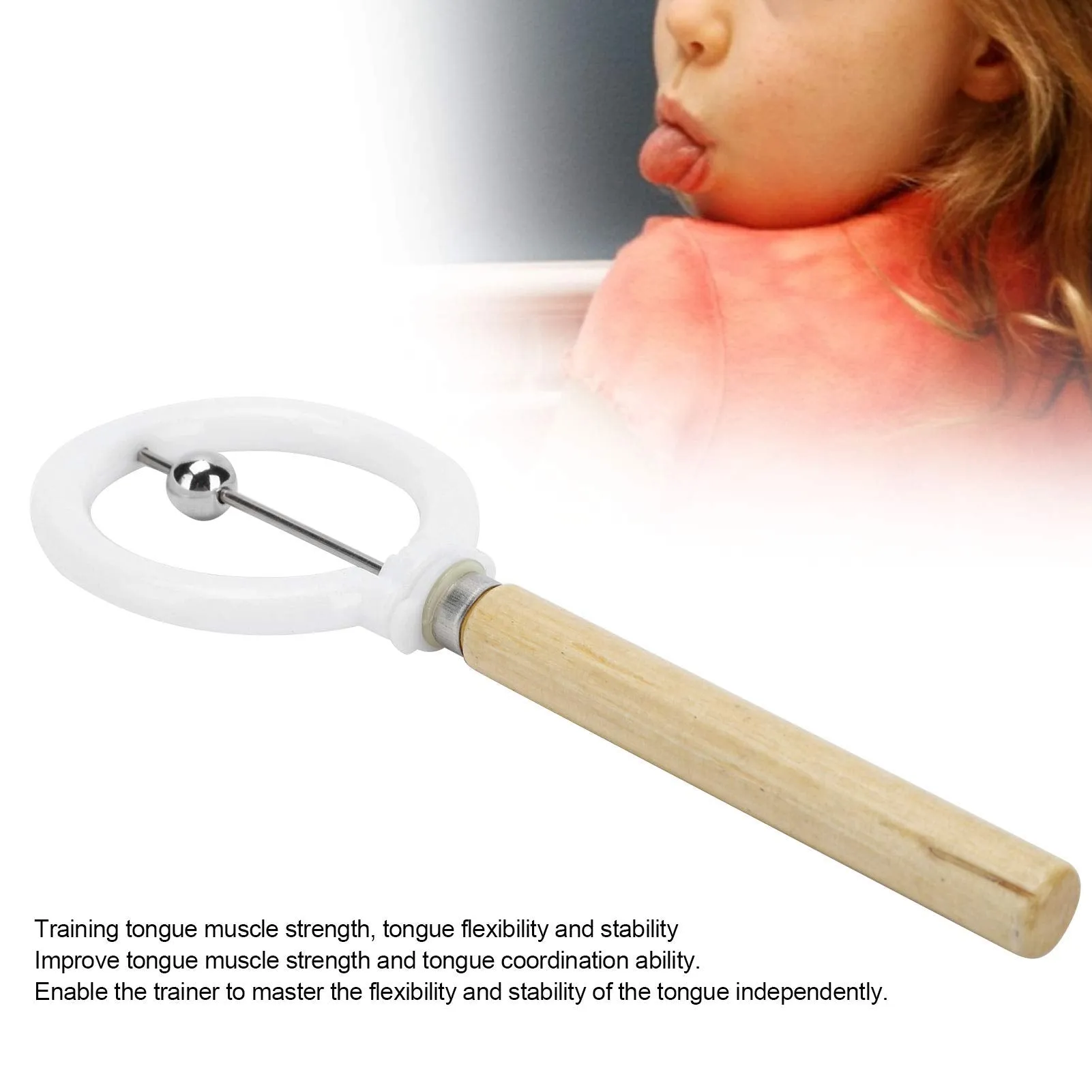Asixxsix Mouth Tongue Tip Exerciser, Stable Tongue Tip Training Tool, Tongue Training Tool, Tongue Exerciser, Durable Safe for Exercise Tongue Flexibility Kids