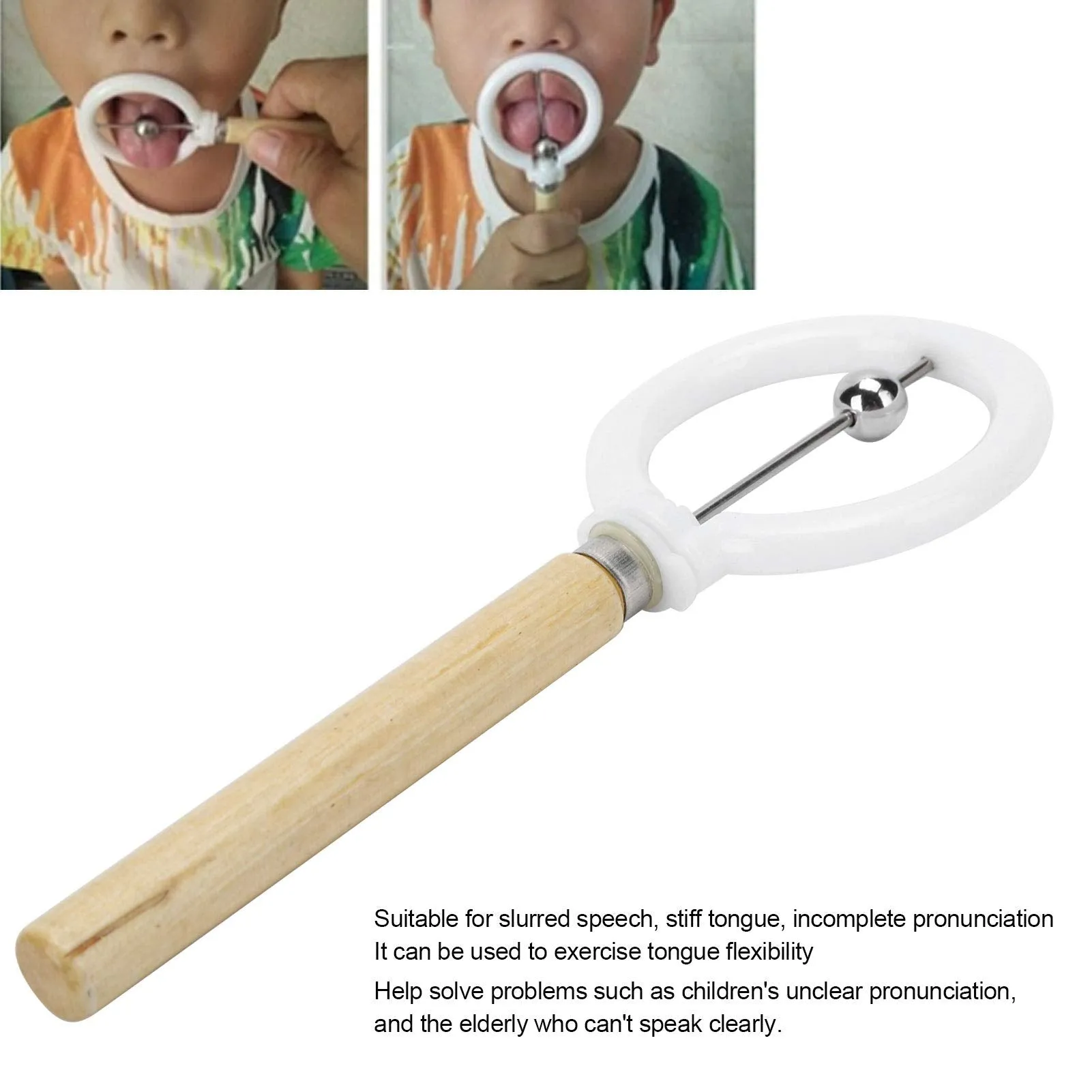 Asixxsix Mouth Tongue Tip Exerciser, Stable Tongue Tip Training Tool, Tongue Training Tool, Tongue Exerciser, Durable Safe for Exercise Tongue Flexibility Kids