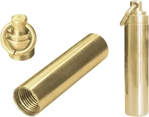 ayamaya Pill Case [2 Pack], Solid Brass Waterproof Pill Fob Holder with Key Ring Plus 3 Spare O-Ring Small Medicine Holder Container Box Portable EDC Tool for Keychain Outdoor Travel Survival