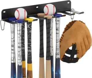 Baseball Bat Rack, 14 Bats Display Rack, Metal Bat Hanger, Bat Holder for Dugout Fence Garage, Black Baseball Bat Rack, 14 Bats Display Rack, Metal Bat Hanger, Bat Holder for Dugout Fence Garage, Black