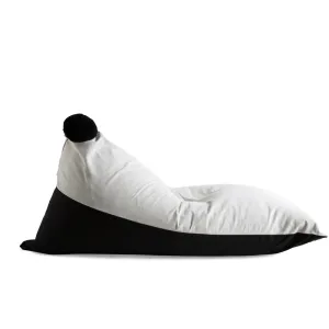 Black/Grey Pom Pom Bean Bag Cover