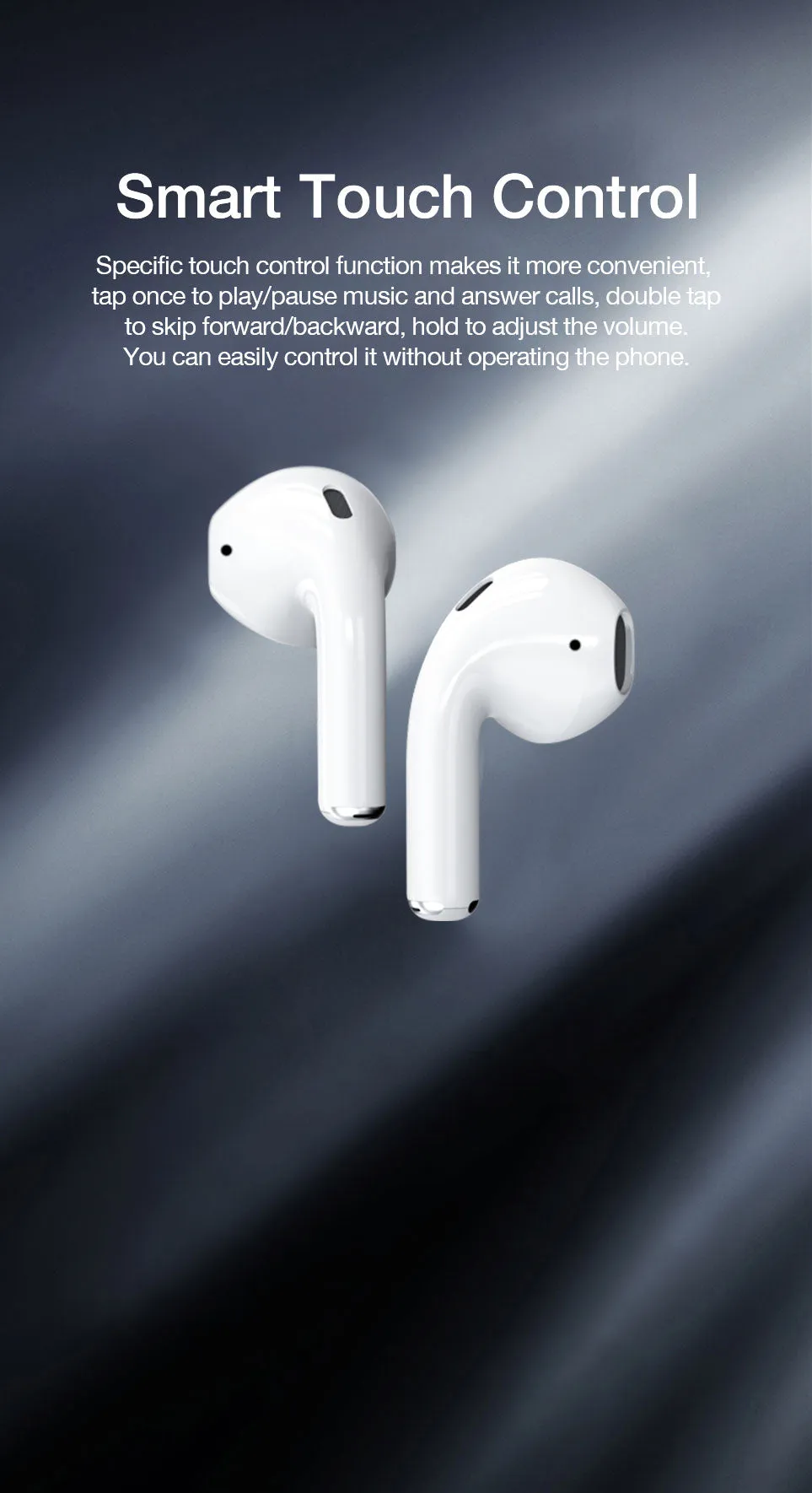 Bluetooth 5.0 True Wireless Earbuds with Charging Box Waterproof Earphone Volume Control Mini TWS Headphone Handsfree for Sports