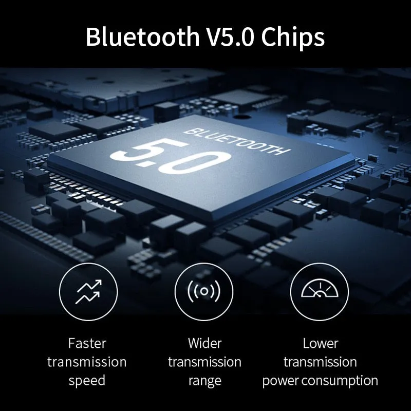 Bluetooth 5.0 True Wireless Earbuds with Charging Box Waterproof Earphone Volume Control Mini TWS Headphone Handsfree for Sports
