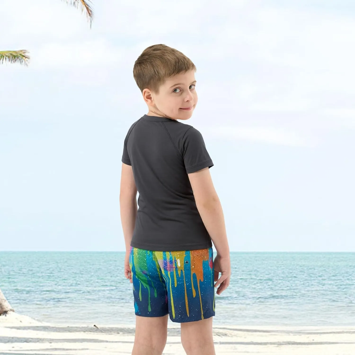 Boys Swim Trunks with Compression Liner for Kids Boys Quick Dry Board Shorts Beach Shorts Swimwear 3-16 Years