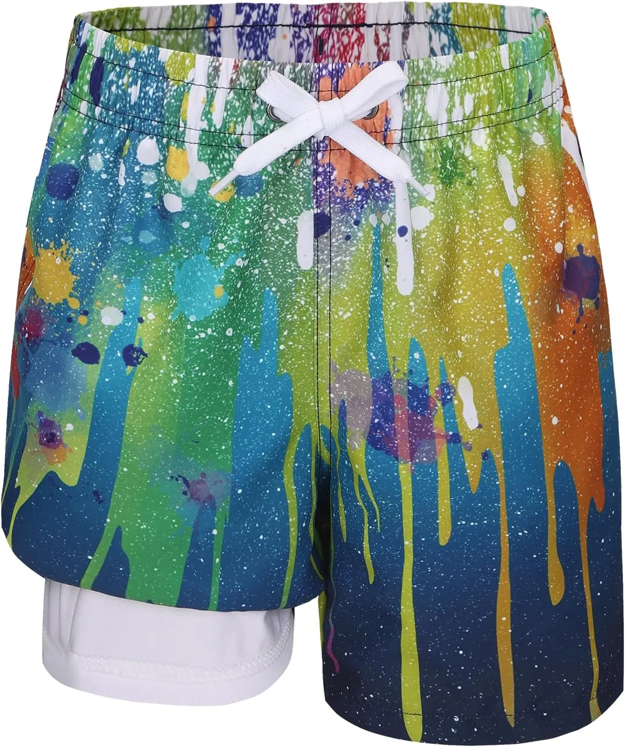 Boys Swim Trunks with Compression Liner for Kids Boys Quick Dry Board Shorts Beach Shorts Swimwear 3-16 Years