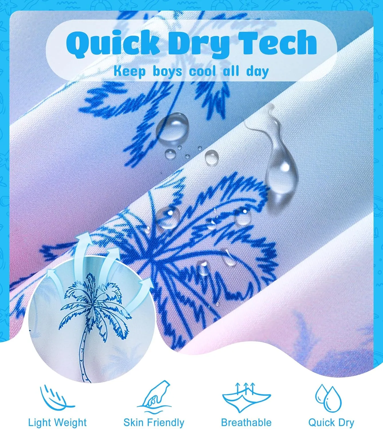 Boys Swim Trunks with Compression Liner Quick Dry Swim Shorts Summer Beach Shorts