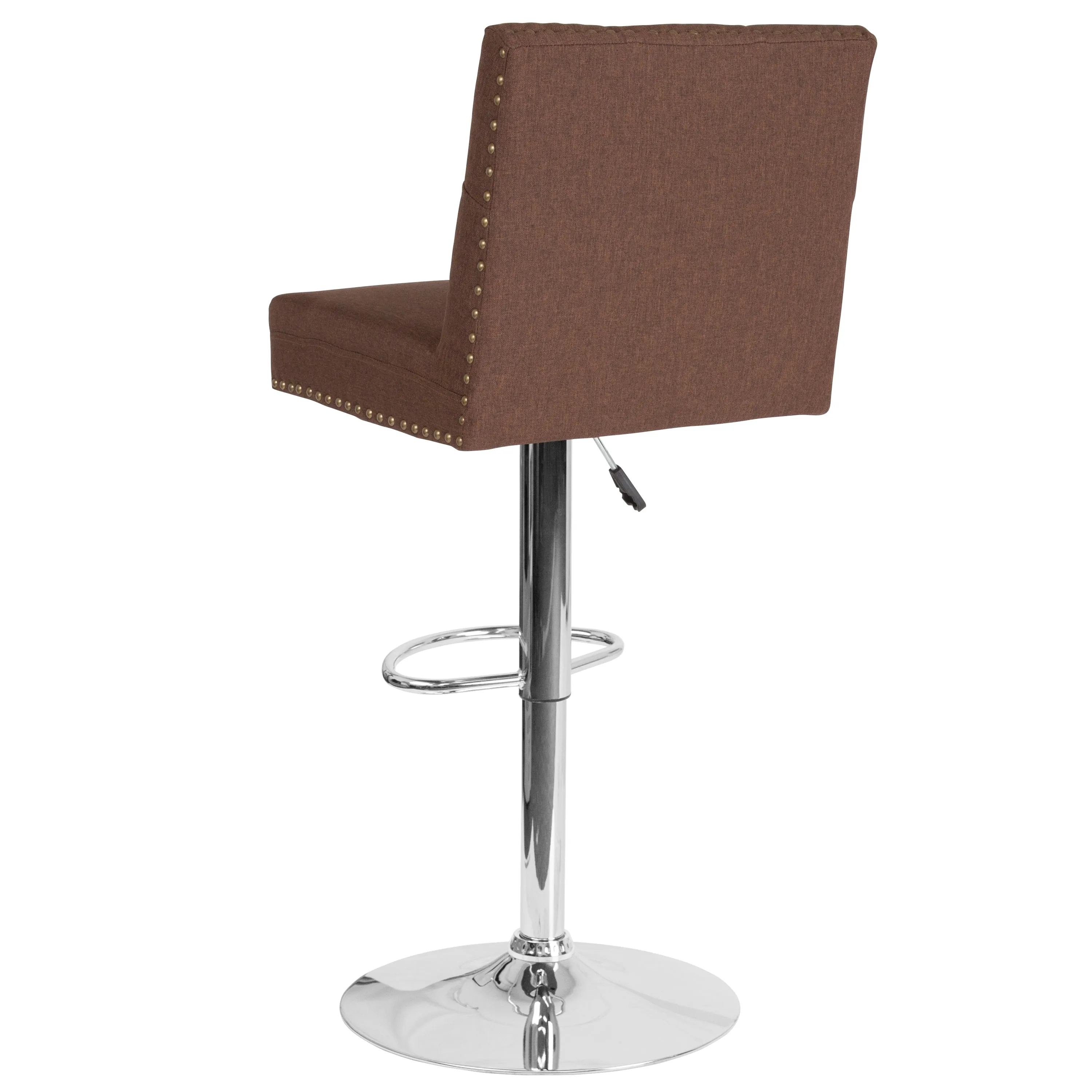 Brown Fabric Barstool DS-8411-BRN-F-GG