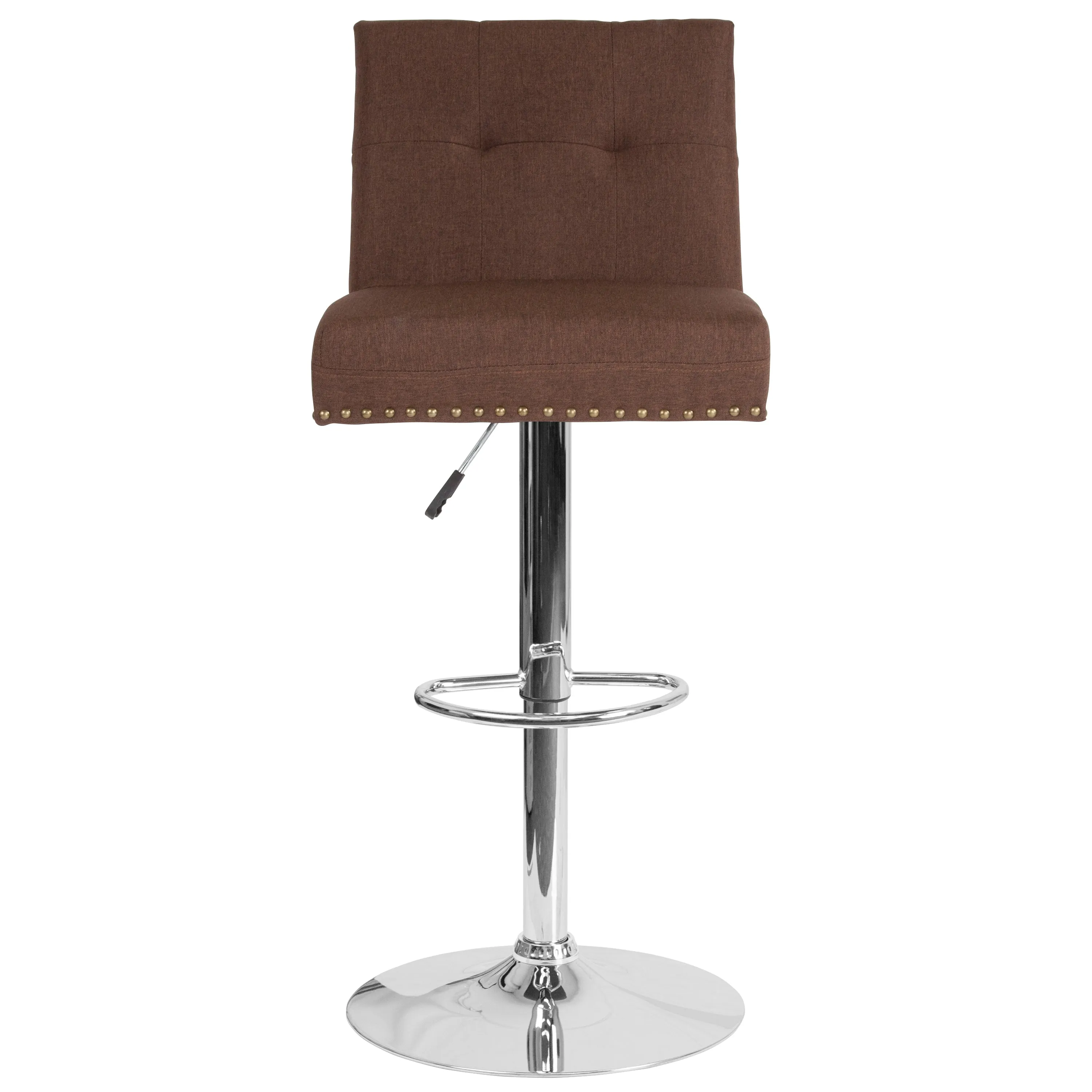 Brown Fabric Barstool DS-8411-BRN-F-GG