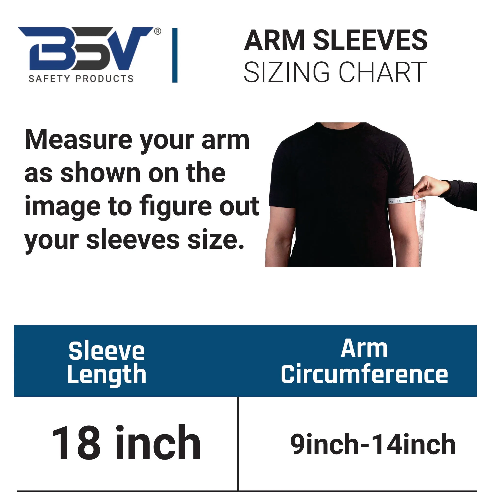 BSV Kevlar Arm Protection Mechanic Sleeves- Heat, Scratch & Cut Resistant Arm Safety Sleeves with Finger Opening - Bite Proof- 18 Inches, Black-1 Pair