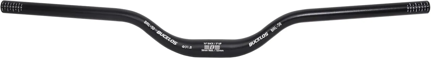 BUCKLOS Mountain Bike MTB Handlebars 25.4/31.8mm - 20/30/50/90/100/120/160mm Rise Aluminum Alloy Handlebar - 720/780mm Extra Long Bicycle Riser HandleBars for E-Bike Folding Bike Downhill Racing.