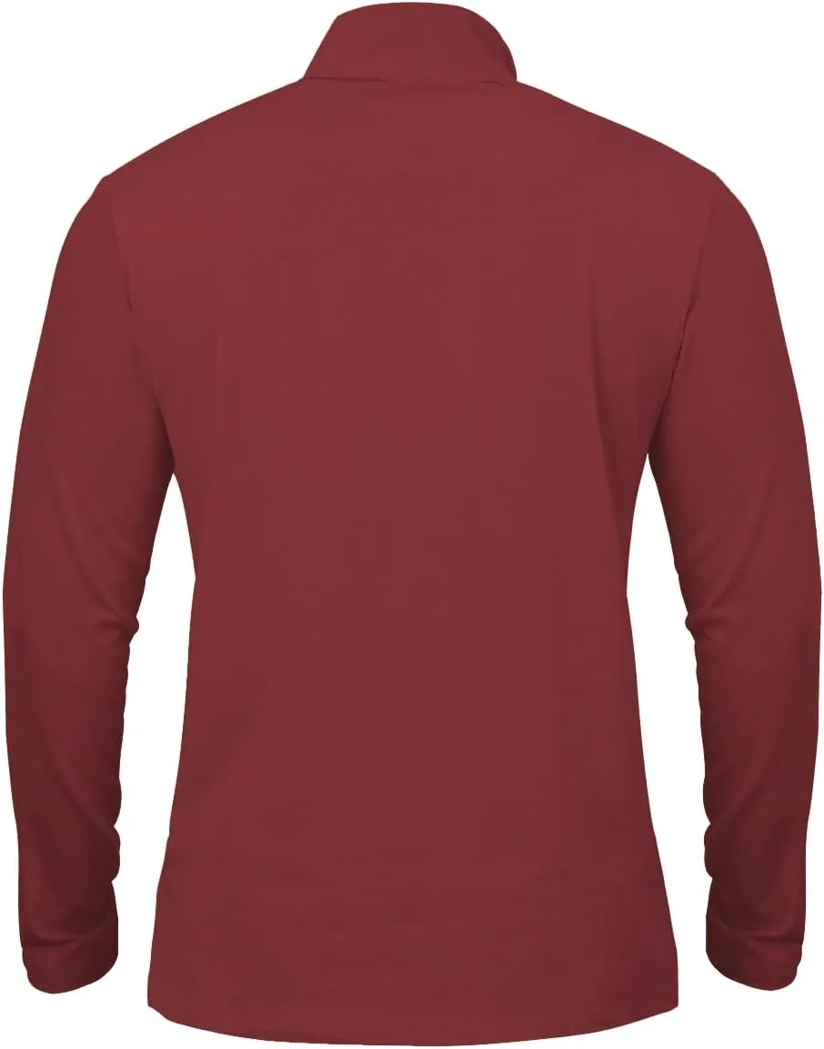 CARWORNIC Men's 1/4 Zip Pullover Long Sleeve Shirt Casual Slim Fit Stretch Cotton Mock Neck Work Golf Shirts