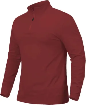CARWORNIC Men's 1/4 Zip Pullover Long Sleeve Shirt Casual Slim Fit Stretch Cotton Mock Neck Work Golf Shirts