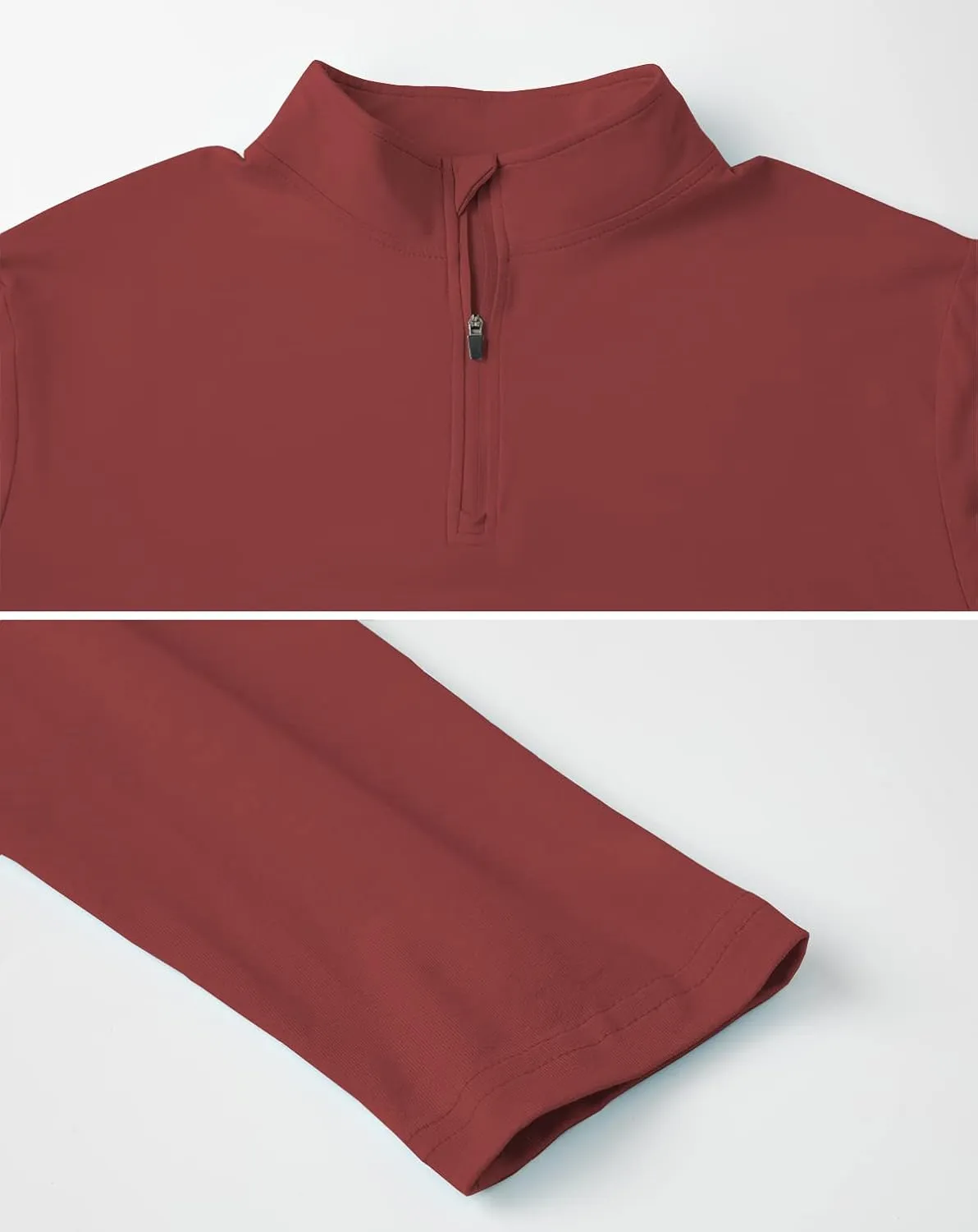 CARWORNIC Men's 1/4 Zip Pullover Long Sleeve Shirt Casual Slim Fit Stretch Cotton Mock Neck Work Golf Shirts