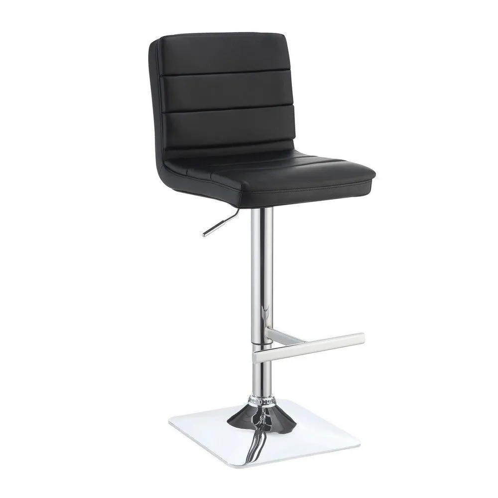 Casual Armless Adjustable Bar Height Stool, Black, Set of 2