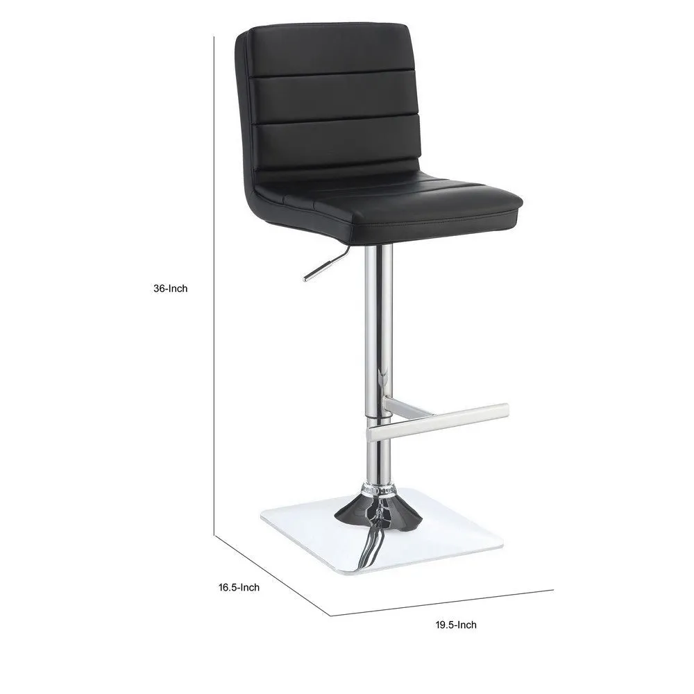 Casual Armless Adjustable Bar Height Stool, Black, Set of 2