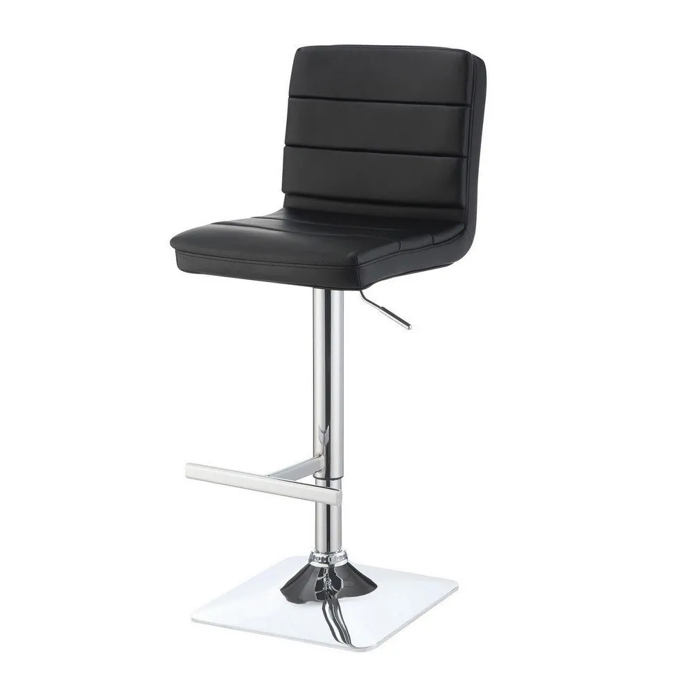 Casual Armless Adjustable Bar Height Stool, Black, Set of 2