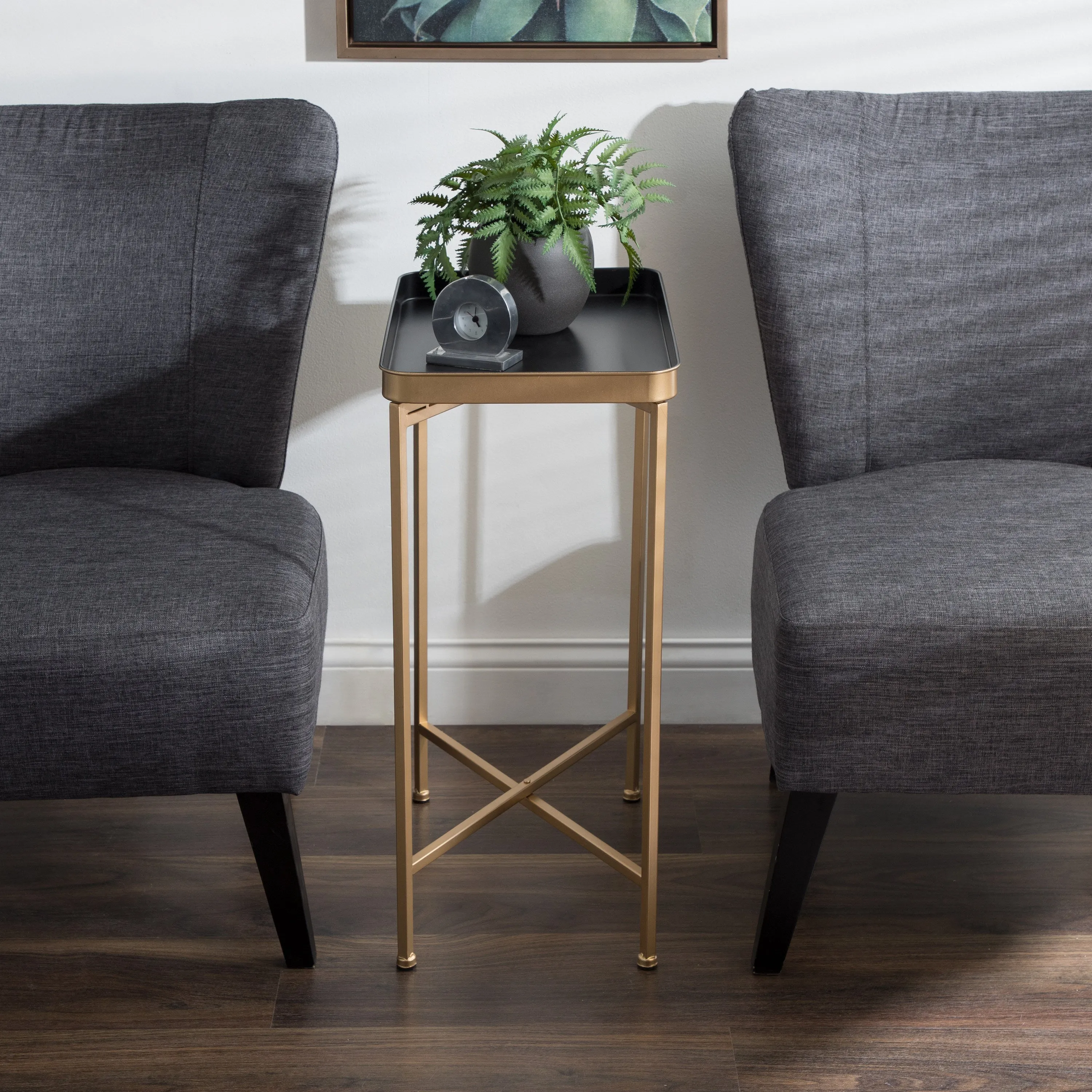 Celia Metal Tray Accent Table