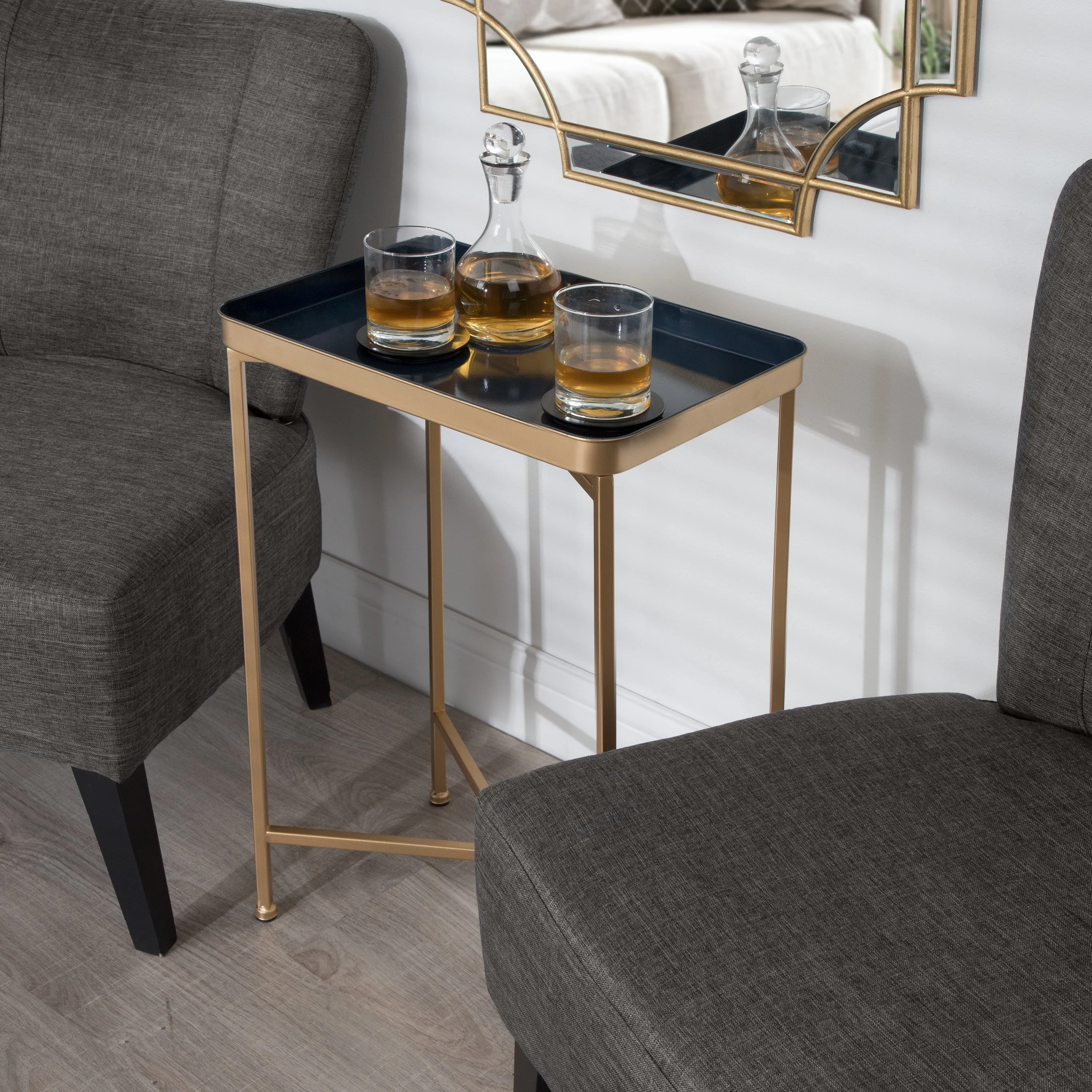 Celia Metal Tray Accent Table