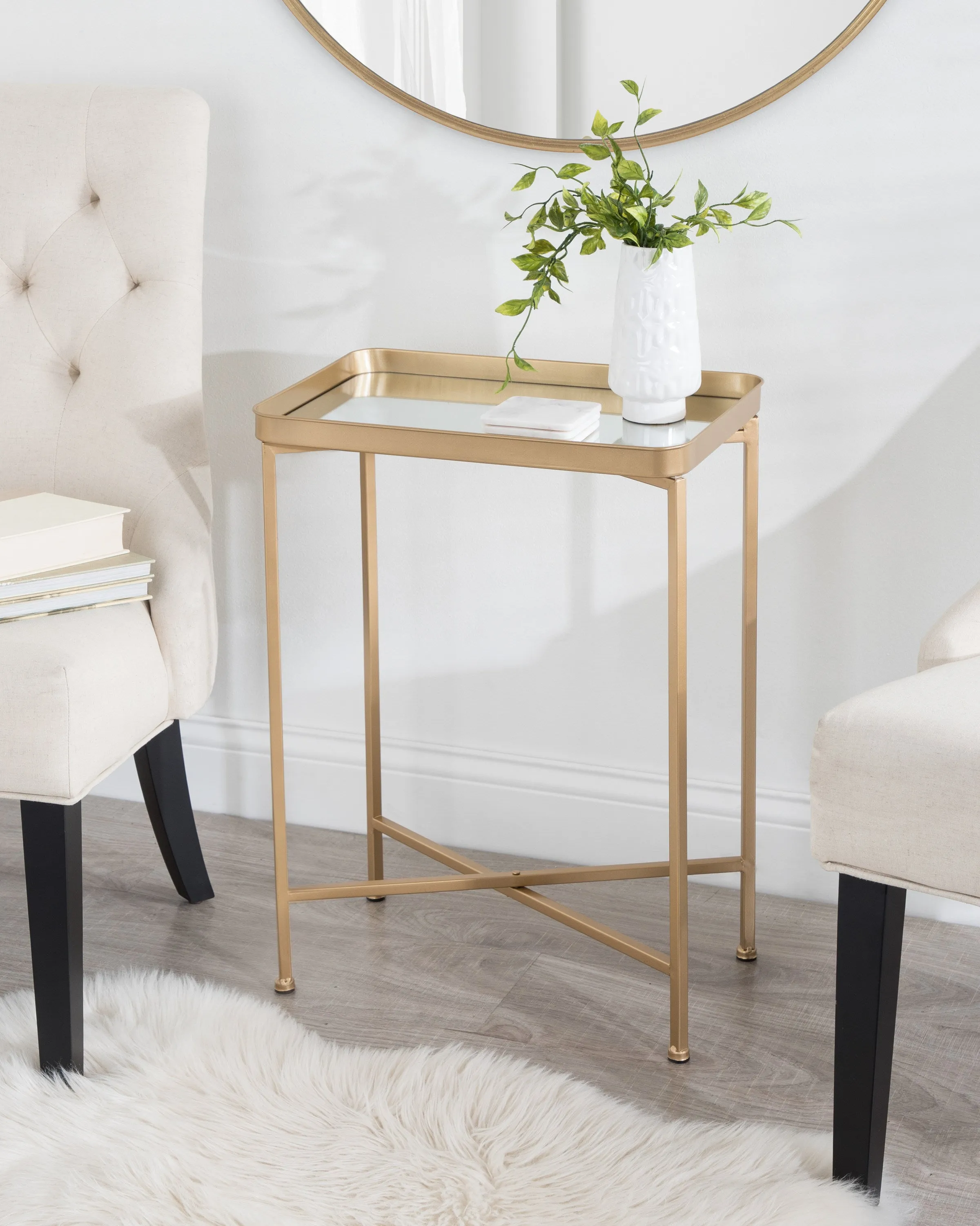 Celia Metal Tray Accent Table