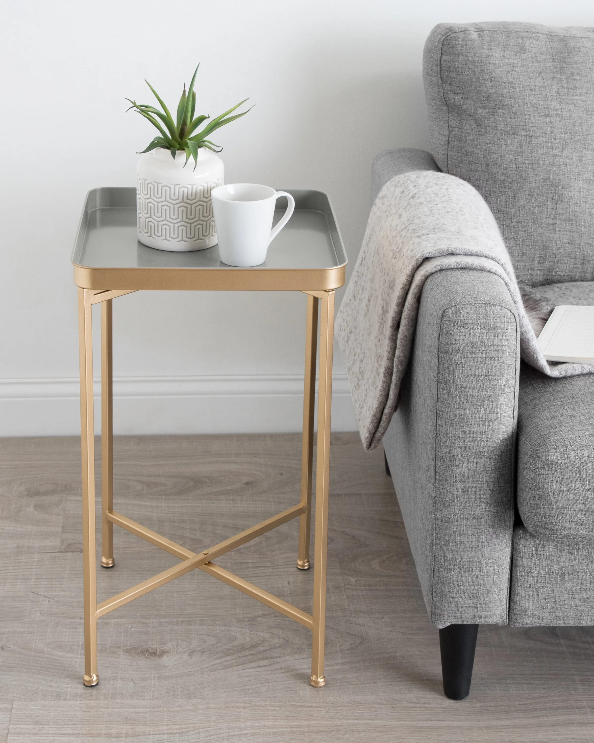 Celia Metal Tray Accent Table