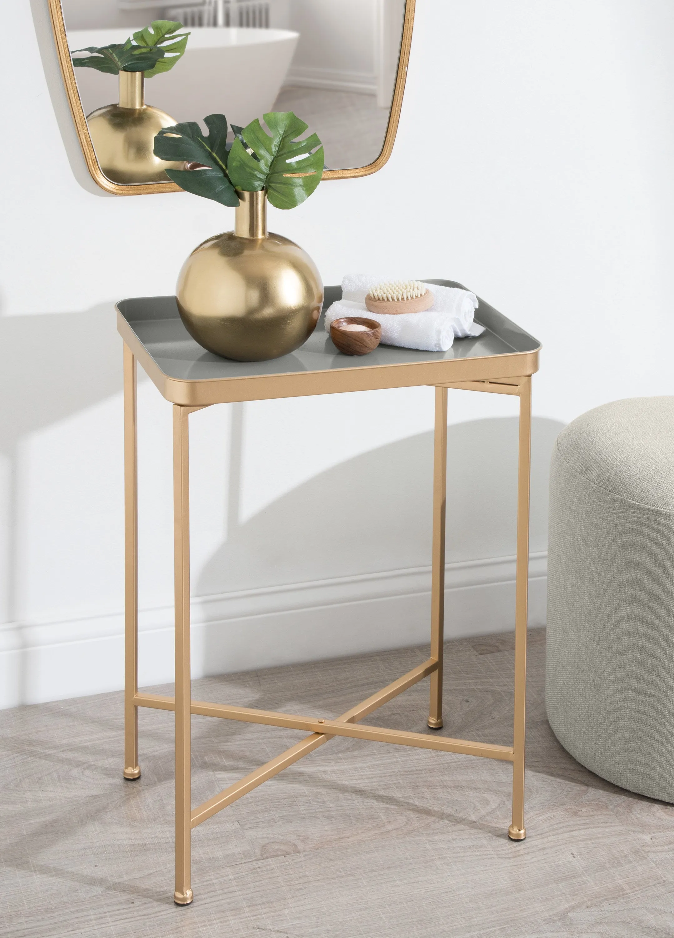 Celia Metal Tray Accent Table