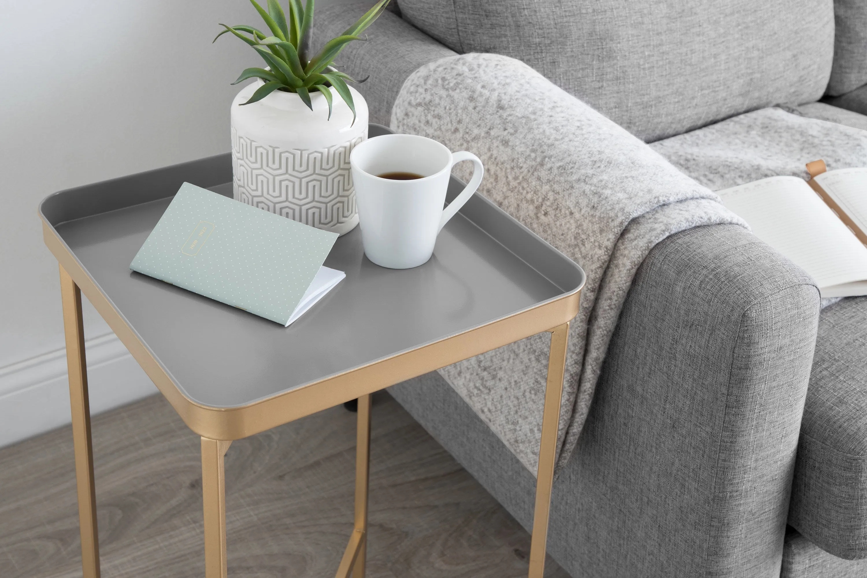 Celia Metal Tray Accent Table