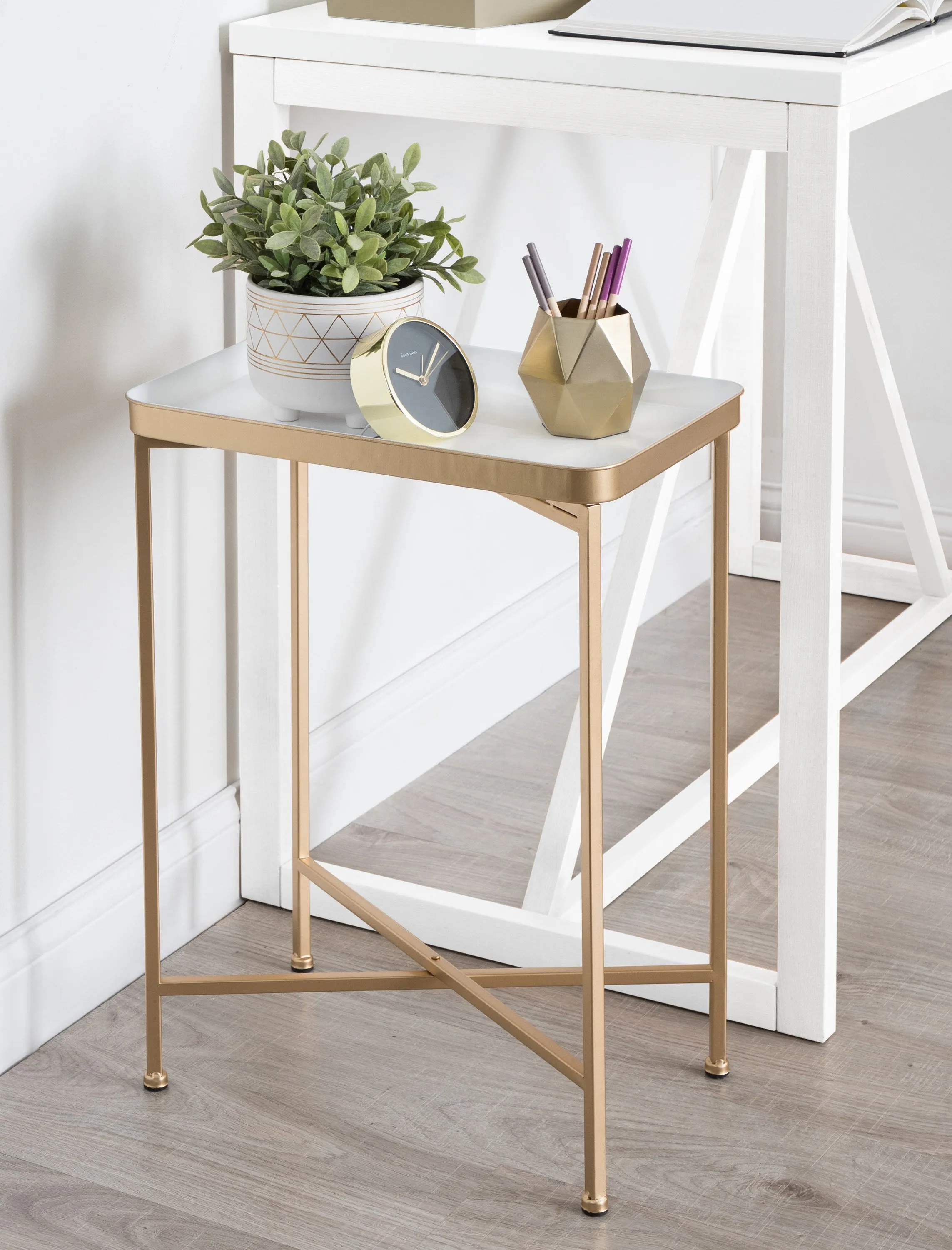 Celia Metal Tray Accent Table