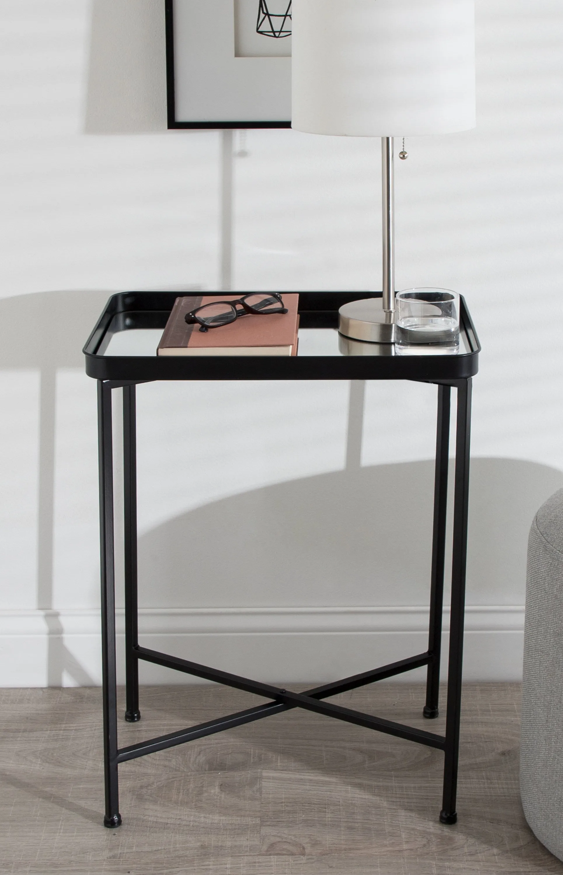 Celia Metal Tray Accent Table