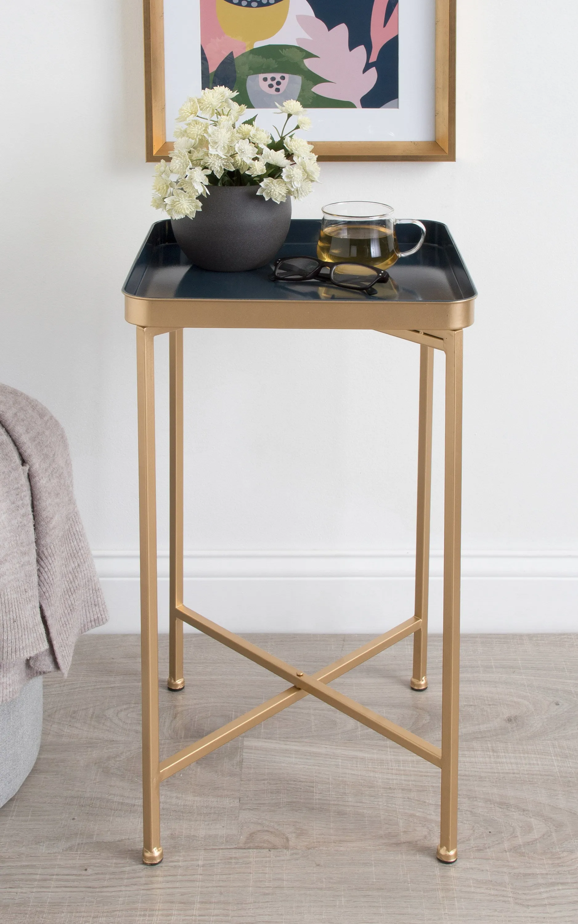 Celia Metal Tray Accent Table