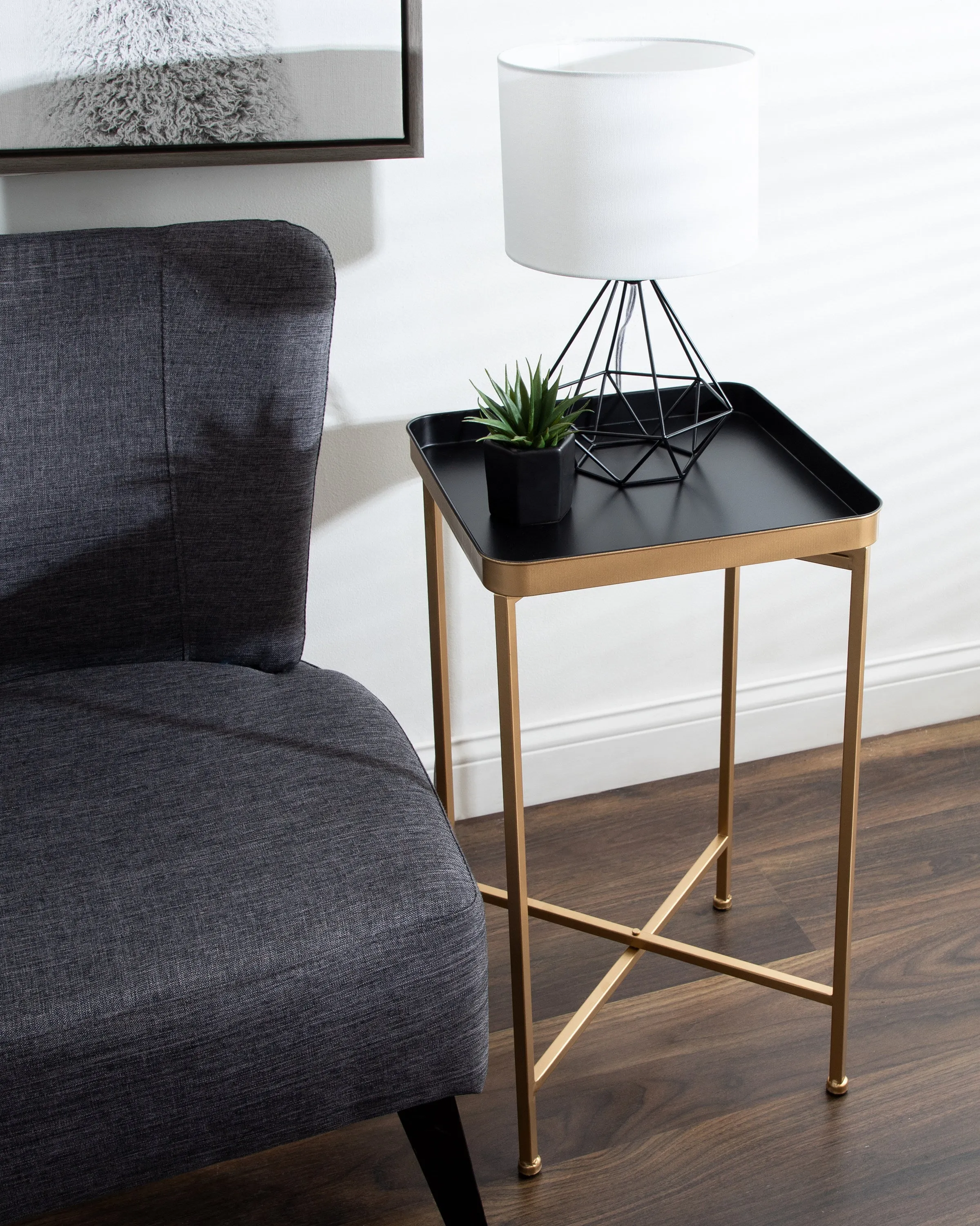 Celia Metal Tray Accent Table