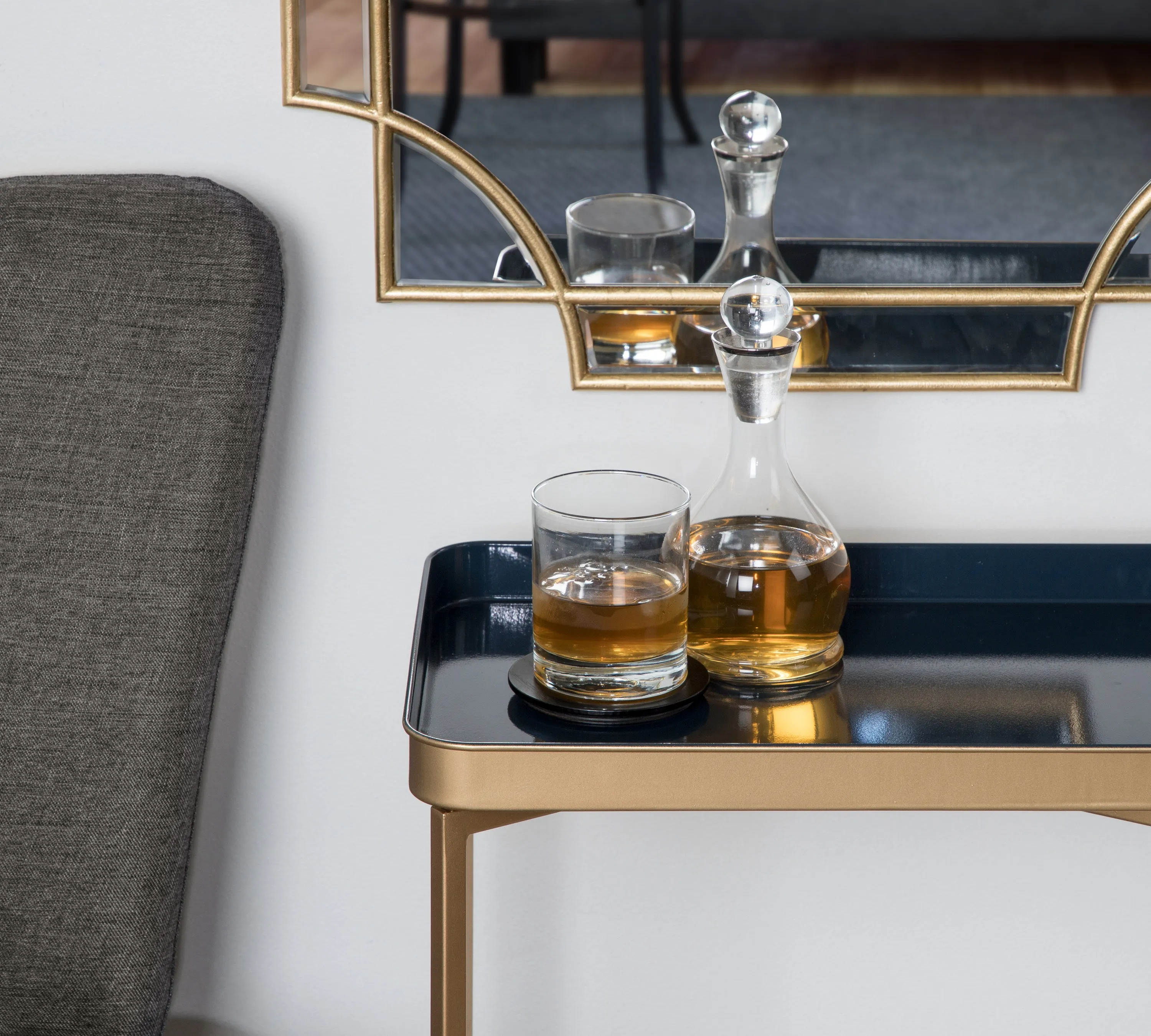 Celia Metal Tray Accent Table