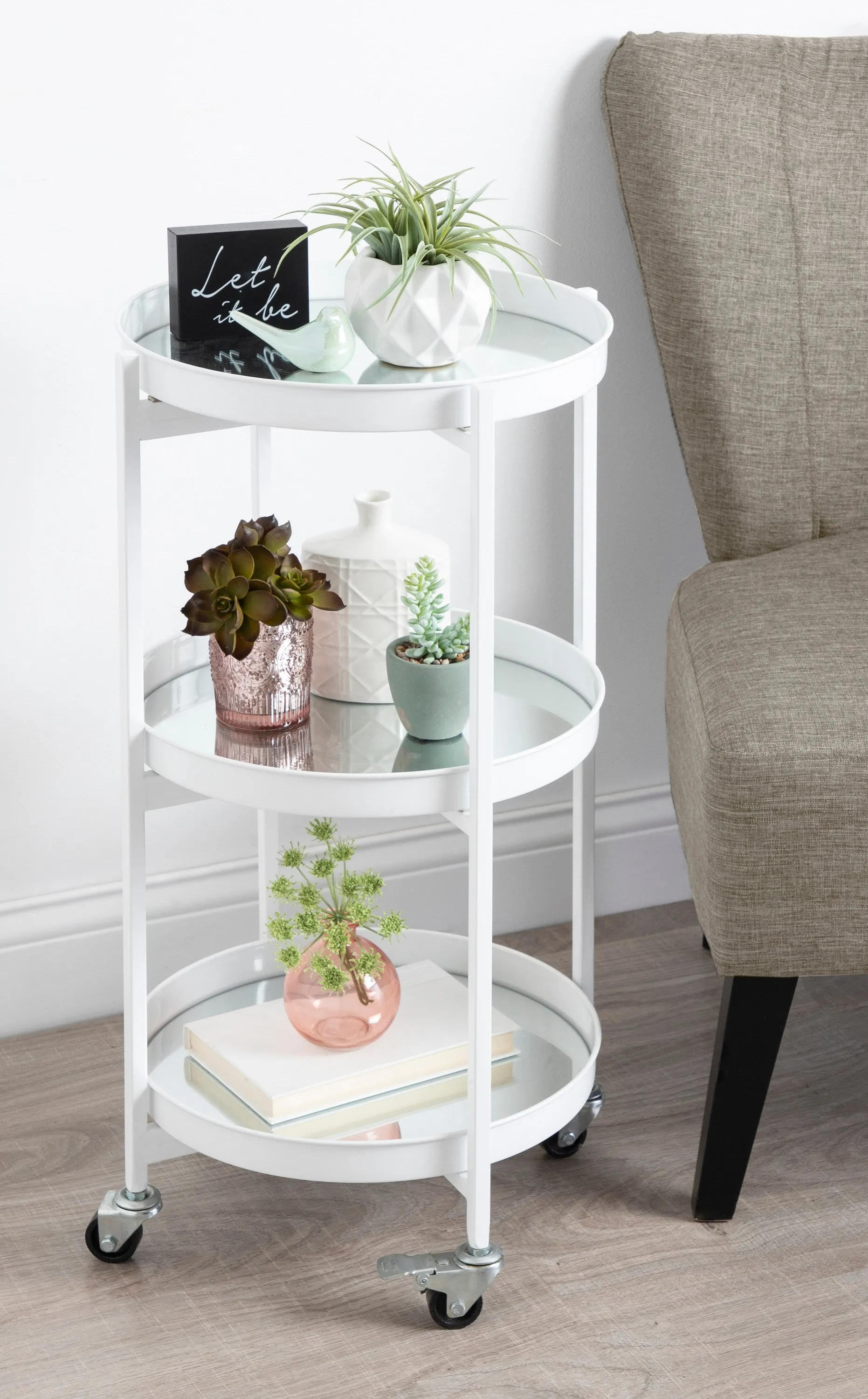 Celia Round Metal Bar Cart