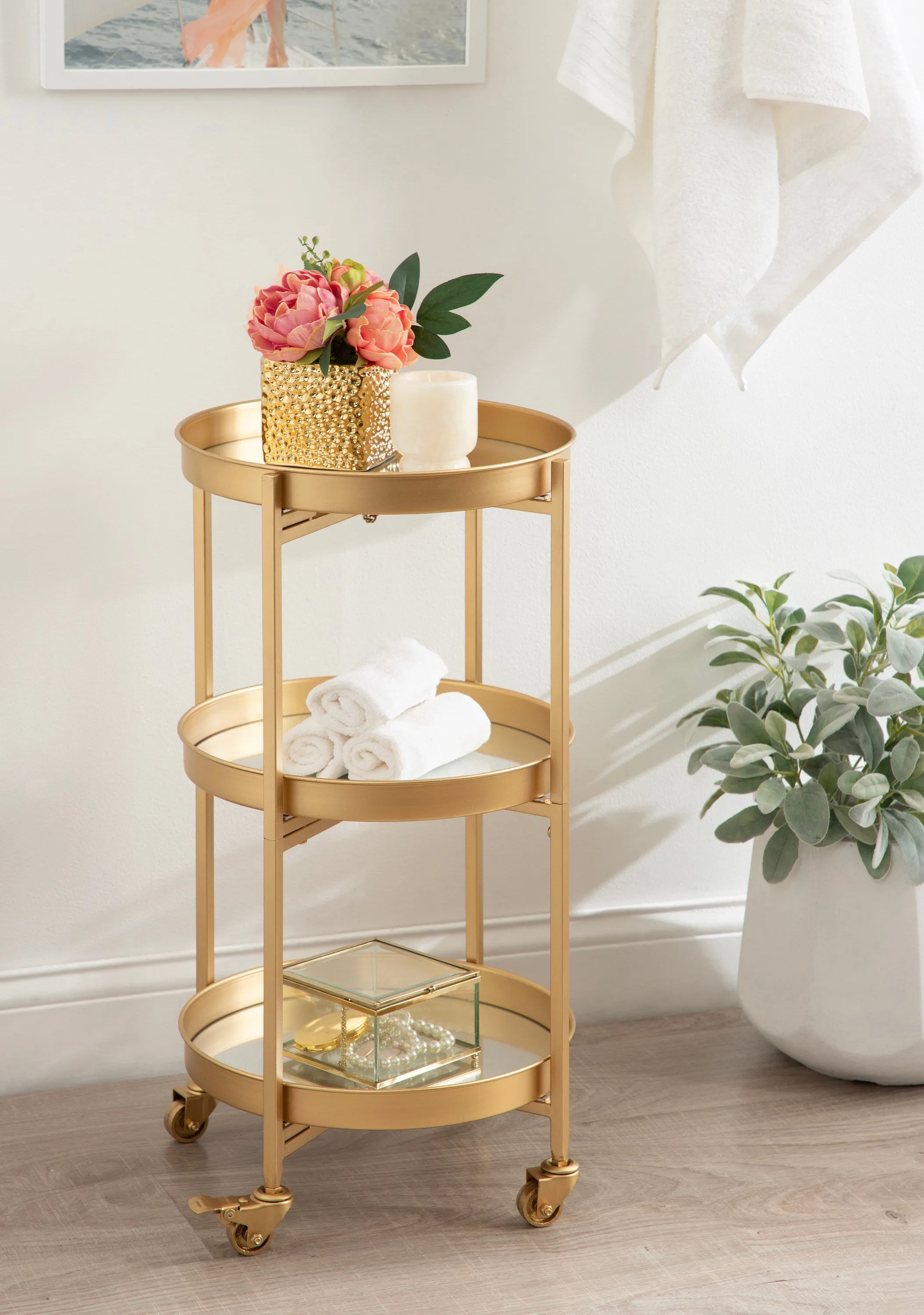 Celia Round Metal Bar Cart