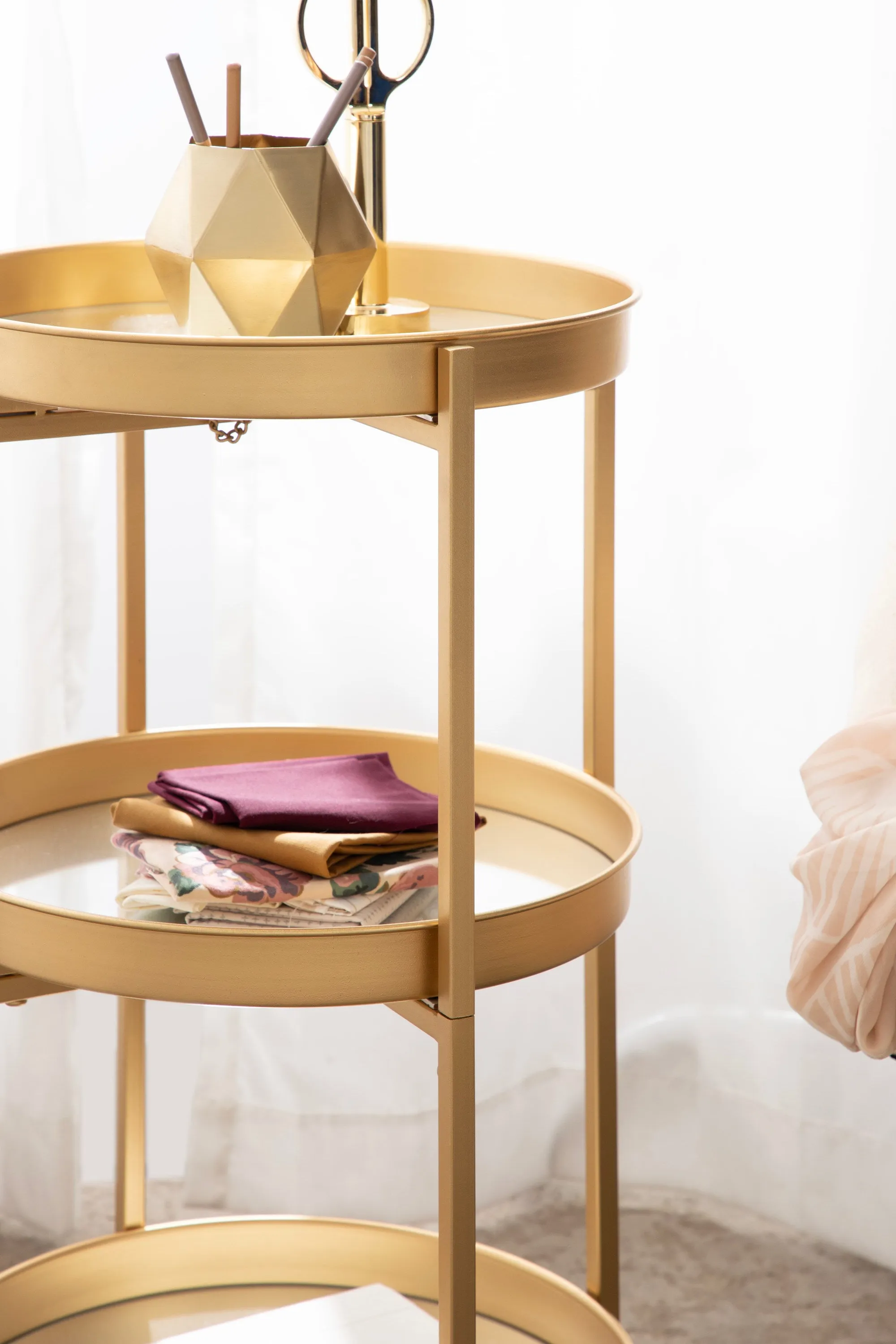 Celia Round Metal Bar Cart